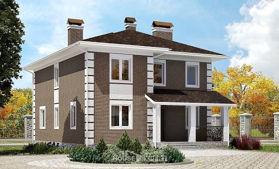 185-002-П Проект двухэтажного дома, классический загородный дом из поризованных блоков, Абакан