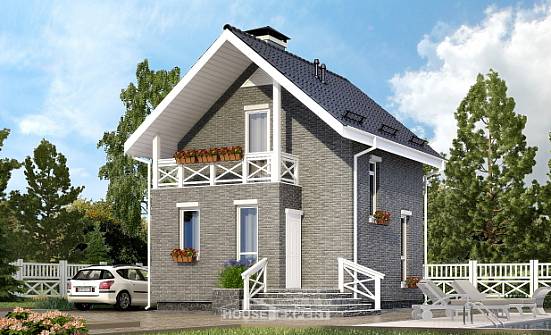 045-001-П Проект двухэтажного дома с мансардным этажом, махонький коттедж из бризолита Абакан | Проекты домов от House Expert