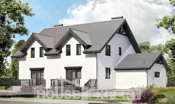 290-003-П Проект двухэтажного дома мансардный этаж, уютный домик из газосиликатных блоков Саяногорск, House Expert