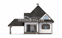110-002-Л Проект двухэтажного дома с мансардой и гаражом, бюджетный коттедж из теплоблока Саяногорск, House Expert