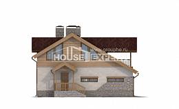 165-002-П Проект двухэтажного дома мансардный этаж и гаражом, скромный загородный дом из блока Абакан, House Expert
