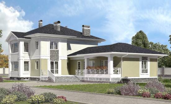 620-001-Л Проект трехэтажного дома и гаражом, огромный загородный дом из газосиликатных блоков, Саяногорск
