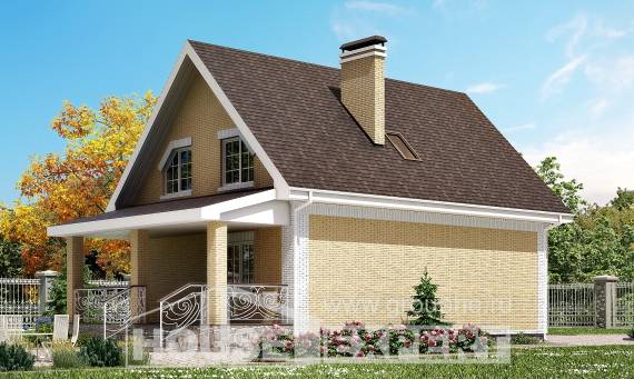 130-004-П Проект двухэтажного дома с мансардой, доступный загородный дом из пеноблока Абакан, House Expert