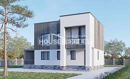 150-017-П Проект двухэтажного дома, недорогой коттедж из теплоблока Абакан, House Expert