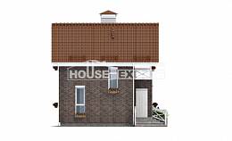 045-001-Л Проект двухэтажного дома мансардой, классический загородный дом из бризолита Саяногорск, House Expert