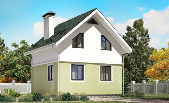 070-001-П Проект двухэтажного дома с мансардным этажом, недорогой дом из поризованных блоков Саяногорск | Проекты домов от House Expert